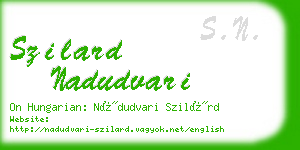 szilard nadudvari business card